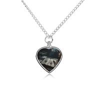 Collier funéraire pour animaux de compagnie - Bijou commémoratif pour chien/chat avec entonnoir, pendentif en forme de cœur et chaîne de 70,1 cm, collier urne ensanglantée d'empreintes de mains