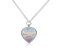 Collier funéraire pour animaux de compagnie - Bijou commémoratif pour chien/chat avec entonnoir, pendentif en forme de cœur et chaîne de 70,1 cm, collier urne de rêve en plumes de flèche, cadeau