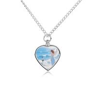 Collier funéraire pour animaux de compagnie - Bijou commémoratif pour chien/chat avec entonnoir, pendentif en forme de cœur et chaîne de 70,1 cm, collier urne ange gardien, cadeau souvenir pour perte
