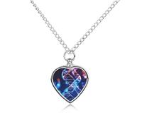 Collier funéraire pour animaux de compagnie - Bijou commémoratif pour chien/chat avec entonnoir, pendentif en forme de cœur et chaîne de 70,1 cm, collier urne génétique ADN pour hélix - Cadeau