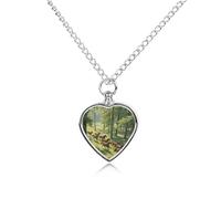 Collier funéraire pour animaux de compagnie - Bijou commémoratif pour chien/chat avec entonnoir, pendentif en forme de cœur et chaîne de 70,1 cm, collier urne cheval marron, cadeau souvenir pour perte