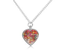 Collier funéraire pour animaux de compagnie - Bijoux commémoratifs pour chien/chat avec entonnoir, pendentif en forme de cœur et chaîne de 70,1 cm, collier urne en papier origami pour perte d'animaux