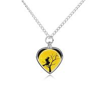 Collier funéraire pour animaux de compagnie - Bijoux commémoratifs pour chien/chat avec entonnoir, pendentif en forme de cœur et chaîne de 70,1 cm, collier urne de sorcière ornementale, cadeau