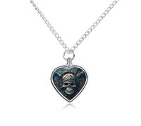 Collier funéraire pour animaux de compagnie - Bijoux commémoratifs pour chien/chat avec entonnoir, pendentif en forme de cœur et chaîne de 70,1 cm, collier urne squelette pirate cadeau souvenir pour