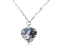 Collier funéraire pour animaux de compagnie - Bijoux commémoratifs pour chien/chat avec entonnoir, pendentif en forme de cœur et chaîne de 70,1 cm, collier urne bonhomme de neige, étoiles et flocons