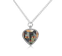 Collier funéraire pour cendres d'animaux de compagnie - Bijou commémoratif pour chien/chat avec entonnoir, pendentif en forme de cœur et chaîne de 70,1 cm, collier urne de chat aux yeux rouges oranges