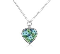 Collier funéraire pour cendres d'animaux de compagnie - Bijou commémoratif pour chien/chat avec entonnoir, pendentif en forme de cœur et chaîne de 70,1 cm, collier urne à fleurs d'hibiscus vert et