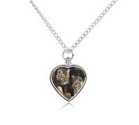 Collier funéraire pour cendres d'animaux de compagnie - Bijou commémoratif pour chien/chat avec entonnoir, pendentif en forme de cœur et chaîne de 70,1 cm, collier urne tigre de Sibérie - Cadeau