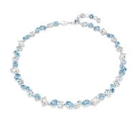 Collier Gema, Tailles variées, Bleu, Métal rhodié OS