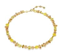 Swarovski Collier Gema – cristaux jaunes et ambrés, tailles variées, serti griffes, placage ton or