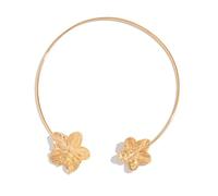 Collier géométrique avec accents floraux réglables - Chaîne de manchette florale pour femme - Style minimaliste - Cadeau polyvalent, taille unique, Comme décrit, Comme décrit.