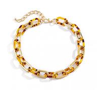 Collier géométrique chaîne Collier Ras du Cou léopard écaille de Tortue Pendentif en résine Colliers pour Femmes Bijoux Pendentif Collier pour Femmes