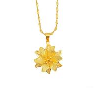 Collier glamour avec pendentif creux en or sable pour femme - Faites une déclaration audacieuse aujourd'hui (mot Amour)