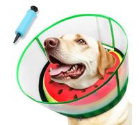 Collier gonflable amélioré pour chien avec bouclier anti-léchage transparent, collier élisabéthain réglable pour chiens de taille moyenne et grande, design 2 en 1 avec bouclier amovible et rembourrage
