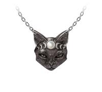 Collier Gothic de Alchemy Gothic - Mystic Moon Cat - pour Unisexe - noir/argent Standard