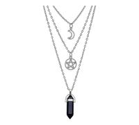 Collier gothique à 3 couches avec soleil et lune, bijoux à breloques en pour femmes, chaîne de cou à longueur réglable, pendentif à la mode