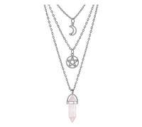 Collier gothique à 3 couches avec soleil et lune, bijoux à breloques en pour femmes, chaîne de cou à longueur réglable, pendentif à la mode