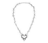 Collier gothique avec pendentif en forme de cœur d'épine pour homme et femme - Chaîne torsadée coréenne Hip Hop Punk - Colliers tendance pour filles, taille unique, Comme décrit, Comme décrit.