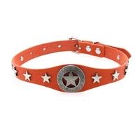 Collier gothique en cuir réglable en alliage à cinq branches chaîne de clavicule Harajuku avec accessoires punk foncé (col) orange)