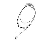 Collier gothique en forme de lune/étoile noire avec pompons pour femme à la recherche d'accessoires uniques, taille unique, Comme décrit, Comme décrit.