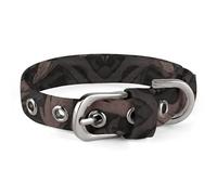 Collier gothique pour chien motif tête de mort damassé réglable, doux et confortable avec boucle en métal pour animal domestique de petite et moyenne taille