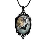 Collier gothique pour homme et femme, collier avec pendentif chauve-souris en verre avec pendentif chauve-souris, corbeau, chauve-souris, collier ras du cou victorien, collier pour invités, Halloween