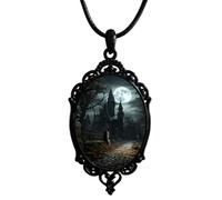 Collier gothique pour homme et femme, collier avec pendentif chauve-souris en verre avec pendentif chauve-souris, corbeau, chauve-souris, collier ras du cou victorien, collier pour invités, Halloween