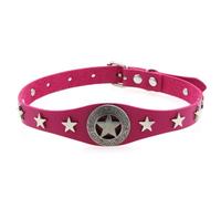 Collier gothique réglable en alliage avec étoile à cinq branches - Collier Harajuku avec accessoires punk foncés (Col) - Rouge rose