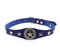 Collier gothique réglable en alliage avec étoile à cinq branches pour clavicule Harajuku avec accessoires punk foncés (bleu roi)