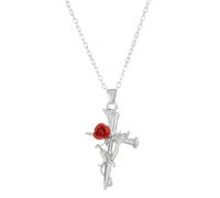 Collier gothique Rose rouge pour femmes, Vintage en alliage, pendentif épine Rose, chaîne de clavicule, cadeau pour mère, petite et femme Collier de Serrage (B, One Size)