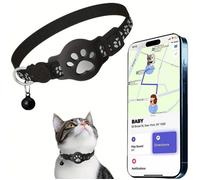 Collier GPS Chat avec AirTag - Léger, Étanche, Sécurisé - Localisation Animaux - MLBQ-Pour les appareils Apple uniquement