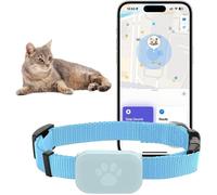 Collier GPS Chat Chien Tracker, pour Apple Find (Compatible avec iOS/Android)Bleu