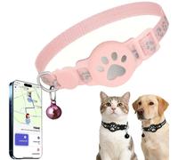 Collier GPS Chat,Collier GPS pour Chat Traceur sans Abonnement Android,sans Carte Sim,Localisation Temps RéEl, éTanche (Rose-A)