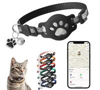 Collier GPS Chat sans Abonnement, 2026 Nouveau Traceur GPS Chat Tracker, sans Abonnement Mensuel, Localisation Temps RéEl, ImperméAble Et Durable (Noir)