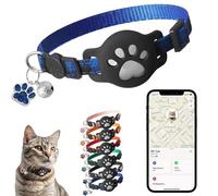 Collier GPS Chat sans Abonnement, GPS Cat Collar, GPS Tracker Cat Tracker, Traceur GPS Chat, sans Abonnement Mensuel, sans Carte Sim, Localisation Temps RéEl, ImperméAble Et Durable (Bleu)