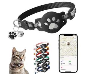 Collier GPS Chat sans Abonnement, GPS Cat Collar, GPS Tracker Cat Tracker, Traceur GPS Chat, sans Abonnement Mensuel, sans Carte Sim, Localisation Temps RéEl, ImperméAble Et Durable (Noir)
