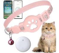 Collier GPS Chat sans Abonnement ni SIM, Traceur GPS Chat Tracker Compatible avec iOS & Android, Étanche IP67, Localisation en Temps Réel, Collier Réfléchissant Anti-Perte (A)