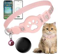 Collier GPS Chat sans Abonnement ni SIM, Traceur GPS Chat Tracker Compatible avec iOS & Android, Étanche IP67, Localisation en Temps Réel, Collier Réfléchissant Anti-Perte (B)