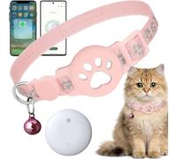 Collier GPS Chat sans Abonnement ni SIM, Traceur GPS Chat Tracker Compatible avec iOS & Android, Étanche IP67, Localisation en Temps Réel, Collier Réfléchissant Anti-Perte (D)