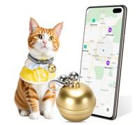 Collier GPS Chat,Traceur GPS Chat Collier,pour Compatible avec iOS/Android Localisation en Temps RéEl, Ip67éTanche, Batterie Longue DuréE (Or)