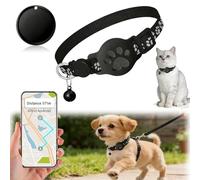 Collier GPS Chat, Traceur GPS Chat sans Abonnement, Compatible iOS et Android, Localisation Temps Réel, Imperméable et Durable, sans Carte SIM (1PCS)