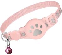 Collier GPS Chat, Traceur GPS Chat Tracker, Compatible avec Goo- gle Find My, sans Carte SIM Abonnement Mensuel, Localisation Temps Réel, Imperméable et Durable (Pink)