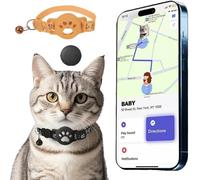 Collier GPS Chat, Traceur GPS Chat Tracker, sans Abonnement Mensuel, Pas de SIM, Compatible avec Apple Find My (iOS Uniquement),Collier + pisteur (G)