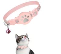 Collier GPS Chat, Traceur GPS Chat Tracker, sans Abonnement Mensuel, sans Carte SIM, Localisation Temps Réel, Imperméable et Durable, Alerte Intelligente Anti-Perte pour Chats D'extérieur (Rose)