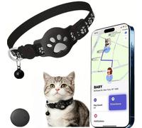 Collier GPS Chat,Traceur GPS Chat Tracker,Traceur GPS sans Carte sim,Bande réfléchissante, imperméable et résistante, avec Clochette,Convient Aussi Bien aux Chats qu'aux Chiens
