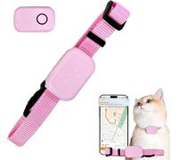 Collier GPS Chat Tracker, Traceur GPS Chats,pour Apple Find (Compatible avec iOS/Android), pour Chatonssans sans Abonnement,Aide à Localiser Votre Chat (Rouge)