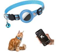 Collier GPS pour chat avec traceur anti-perte intégré, compatible avec les boîtiers AirTag, et doté d'un positionnement global-Bleu