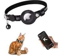 Collier GPS pour chat avec traceur anti-perte intégré, compatible avec les boîtiers AirTag, et doté d'un positionnement global-noir