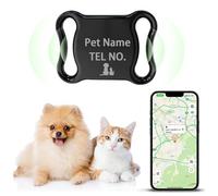 Collier GPS pour Chat Chien, Traceur GPS Chat Tracker, Collier Personnalisé pour Chat Chien, sans Abonnement Mensuel, sans Carte SIM, Localisation Temps Réel, Imperméable et Durable (Noir)