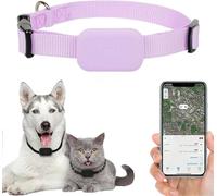Collier GPS pour Chat - Tracker Localisation sans Abonnement (Compatible iOS Find My) Collier Traceur GPS Étanche IP67 Autonomie 12 Mois Taille Réglable pour Chat/Chien (Rose)